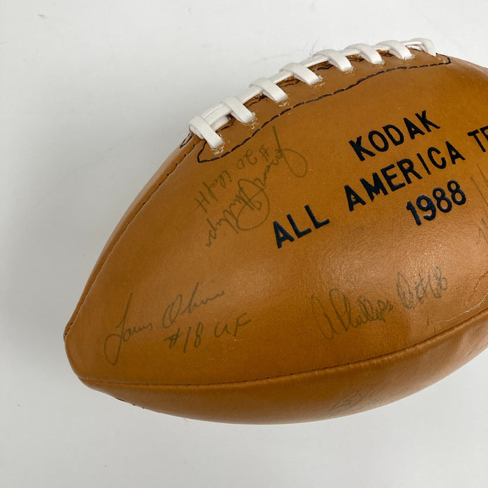 Barry Sanders Deion Sanders Rookie 1988 All America Team Signed Football JSA COA