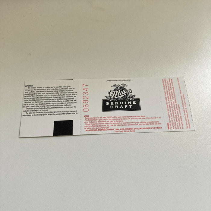 Hank Blalock MLB Debut First Game Original Ticket April 1, 2002