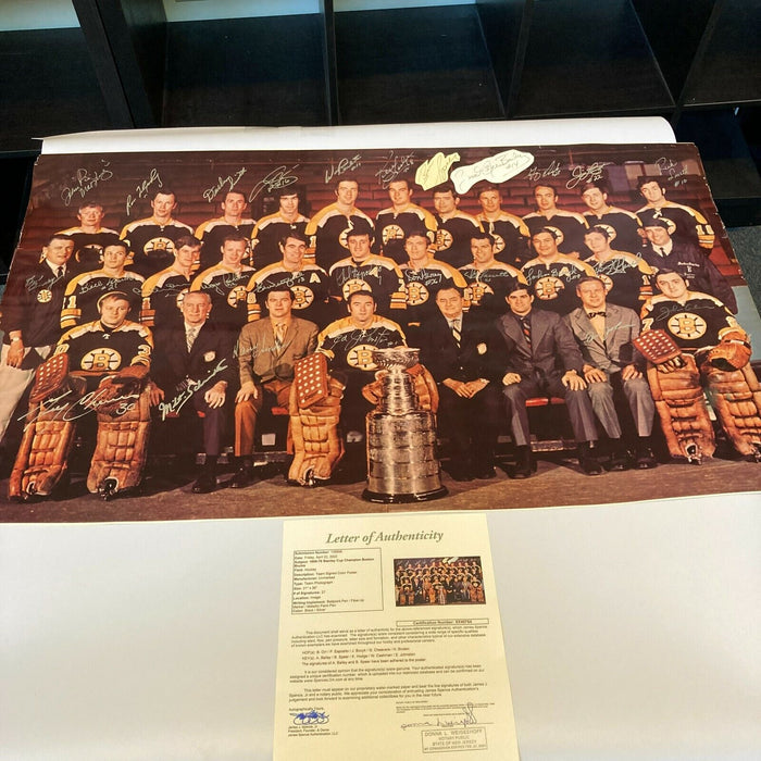 1969-70 Stanley Cup Champion Boston Bruins Team Signed Large 21x36 Photo JSA COA