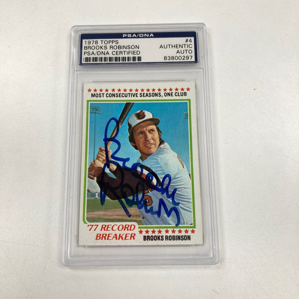 1978 Topps Brooks Robinson Signed Baseball Card Auto PSA DNA
