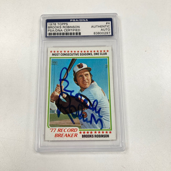 1978 Topps Brooks Robinson Signed Baseball Card Auto PSA DNA