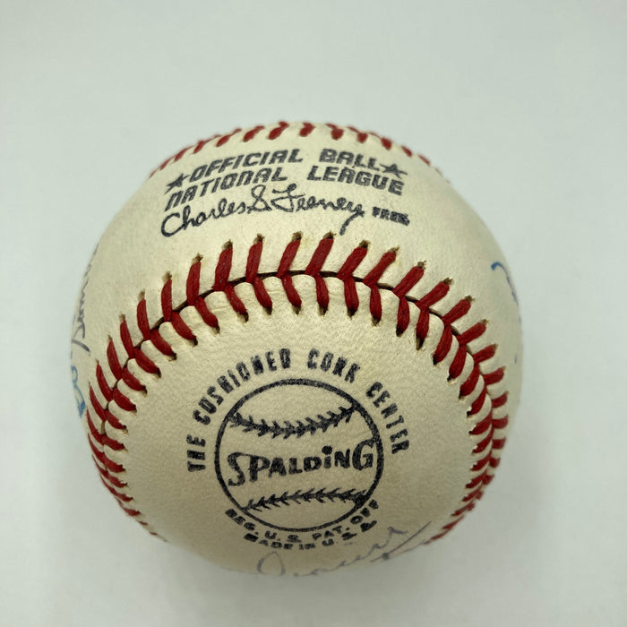 Joe Cronin Joe Medwick Earl Averill Max Carey HOF Multi Signed Baseball PSA JSA