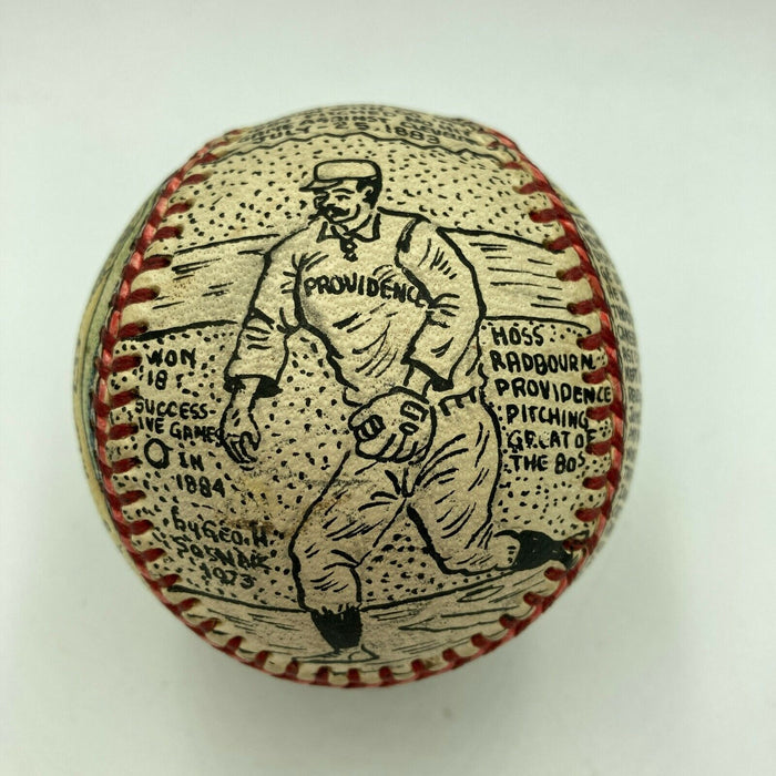 Charles Radbourn "Old Hoss" Hand Painted George Sosnak Folk Art Baseball JSA COA