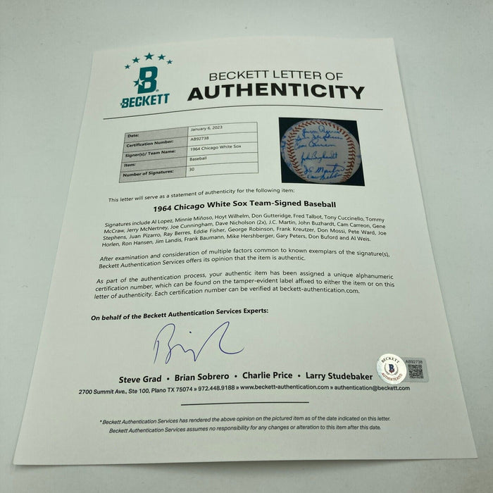 Beautiful 1964 Chicago White Sox Team Signed Baseball Beckett COA