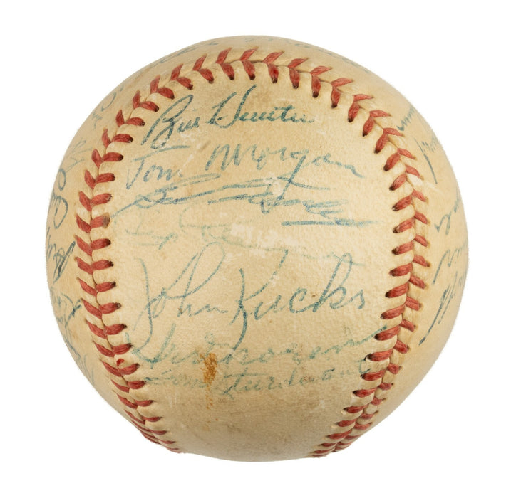 1956 New York Yankees World Series Champs Team Signed Baseball Mickey Mantle PSA