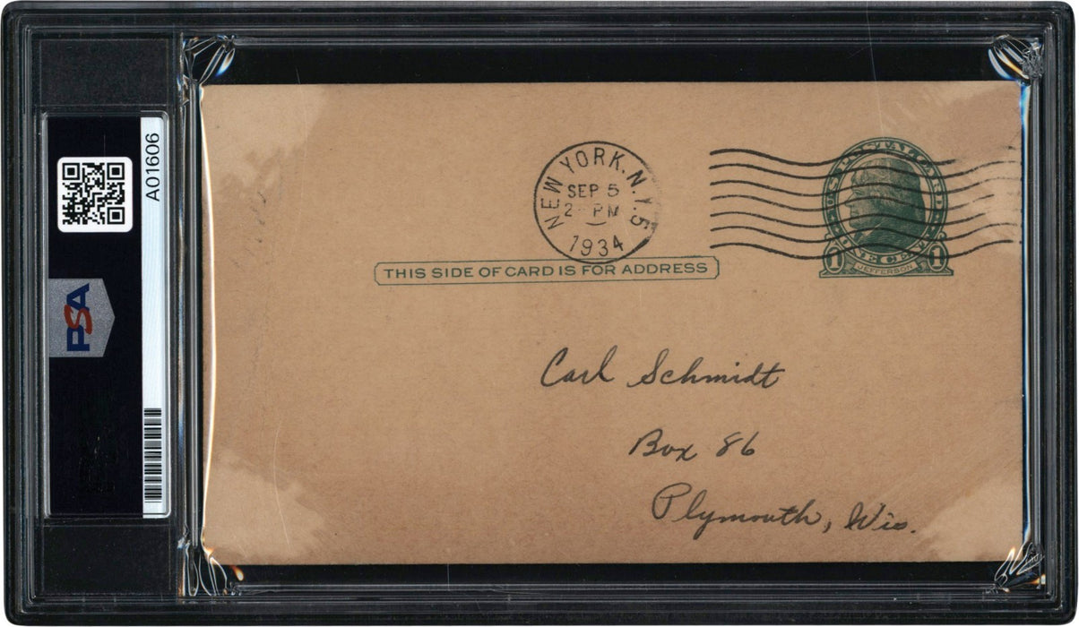 1934 St. Louis Cardinals World Series Champs Team Signed Government Postcard PSA