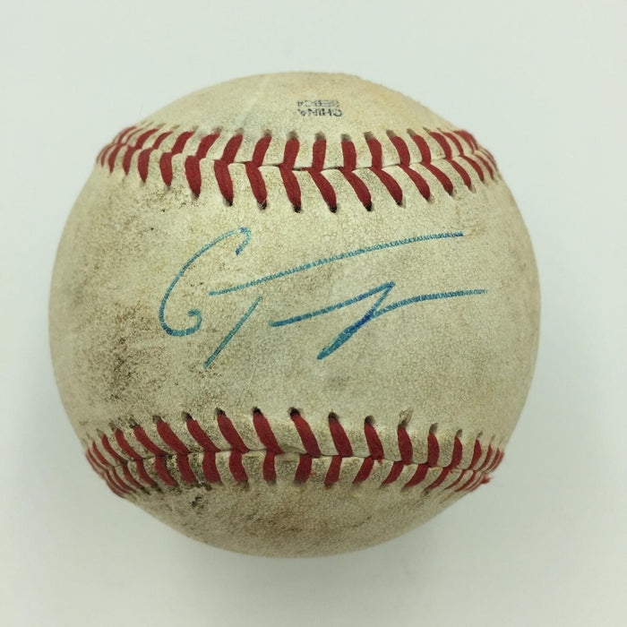 Gleyber Torres Pre Rookie Signed Game Used Minor League Baseball Yankees JSA