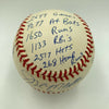 Joe Morgan Signed Heavily Inscribed Career STAT Baseball Reggie Jackson COA