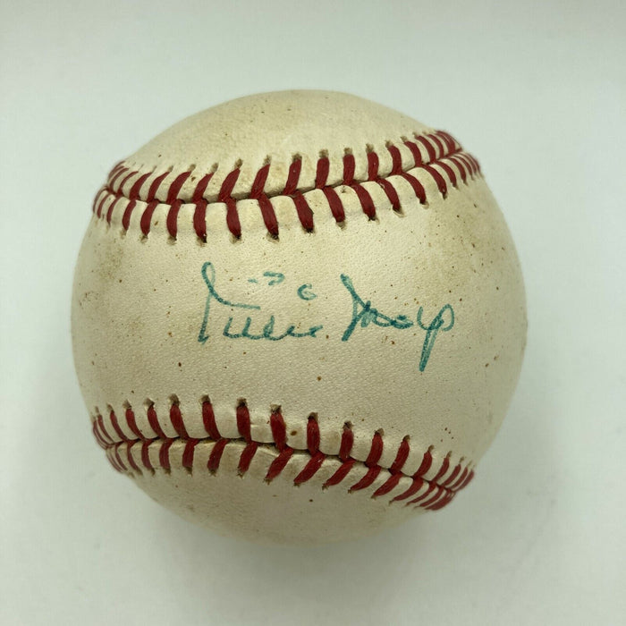 Willie Mays 1950's Playing Days Early Career Signed NL Giles Baseball Beckett