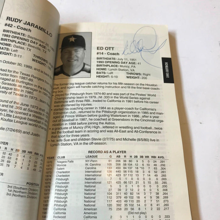 1993 Houston Astros Team Signed Media Guide With 60 Signatures! Craig Biggio