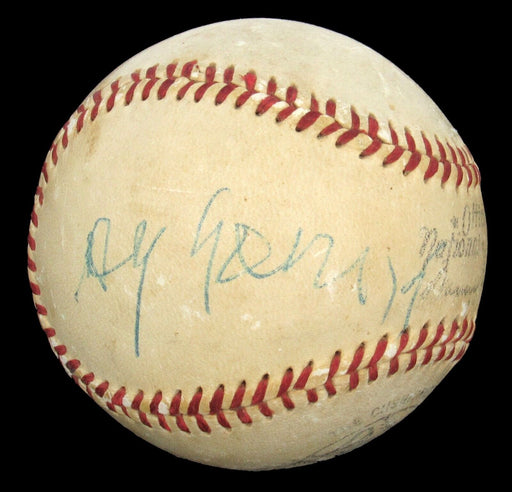 Cy Young Signed 1950's Official National League Baseball JSA COA