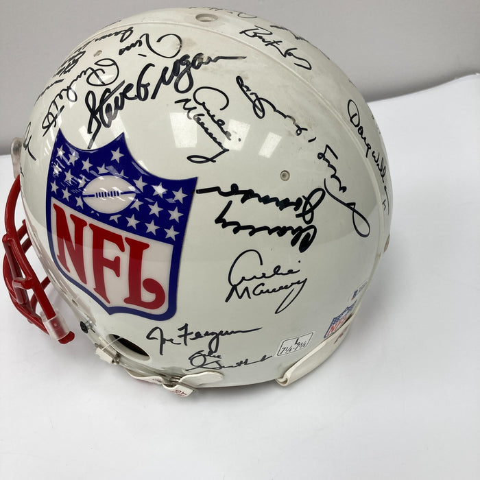 Quarterback Legends Signed Helmet 30 Sigs Johnny Unitas Len Dawson Beckett COA