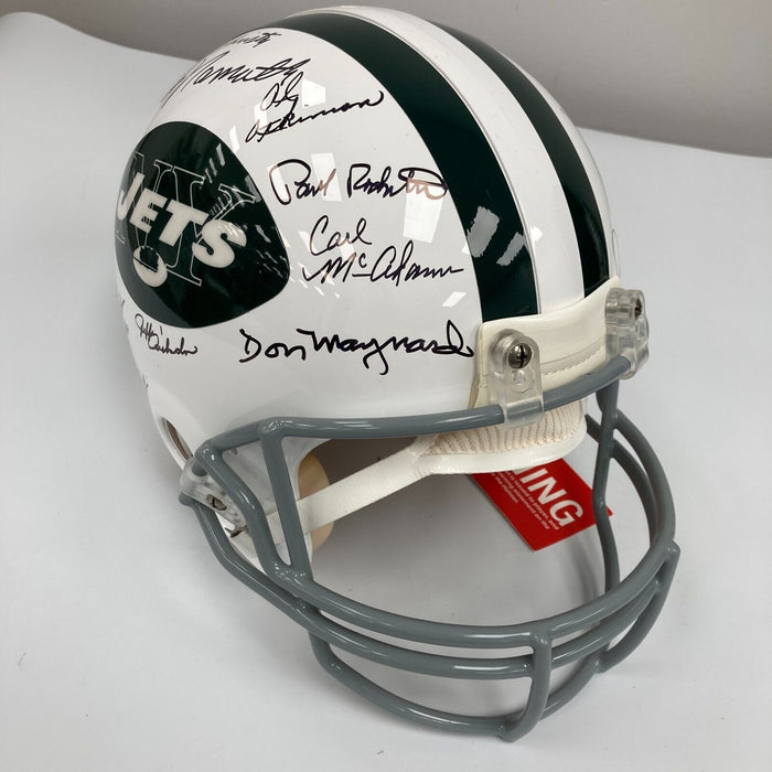 1969 New York Jets Super Bowl Champs Team Signed Authentic Game Helmet Steiner