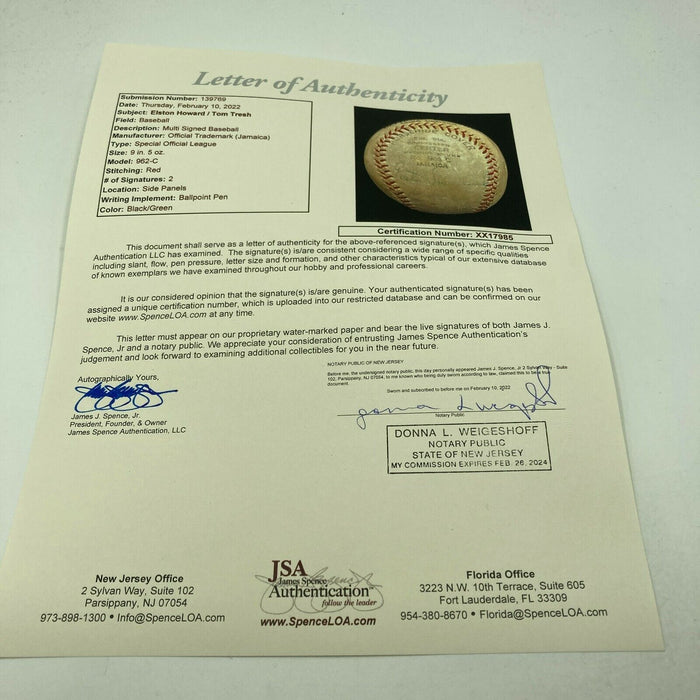 Rare Elston Howard Signed Baseball With JSA COA
