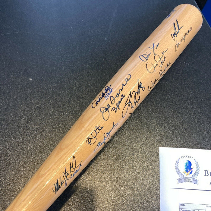 2000 Yankees Team Signed Bat Derek Jeter Mariano Rivera Inscribed "3 Peat" BAS
