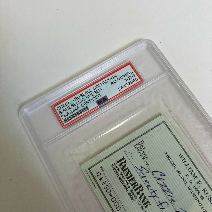 Bill Russell Signed Autographed Bank Check PSA DNA Boston Celtics HOF Legend