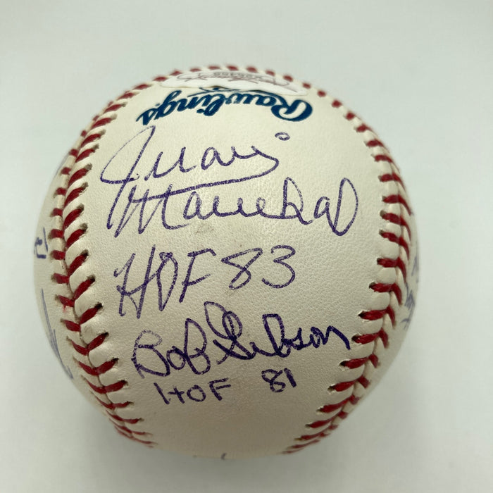Hall Of Fame Multi Signed Inscribed Baseball 12 Sigs Ozzie Smith Bob Gibson JSA