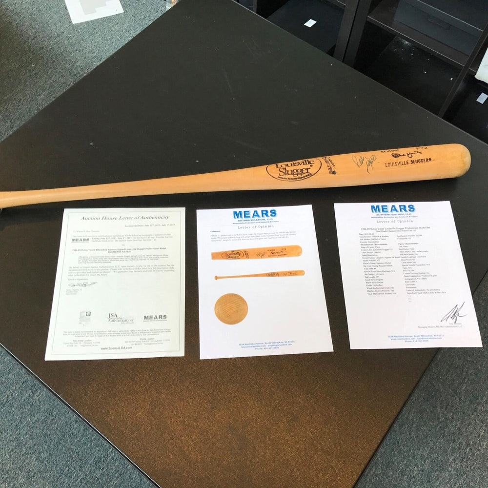 1986 Robin Yount Signed Game Issued Used Bat PSA DNA, JSA & Mears COA
