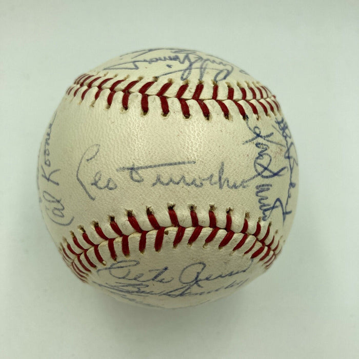 1966 Chicago Cubs Team Signed Baseball Ernie Banks Billy Williams Ron Santo JSA