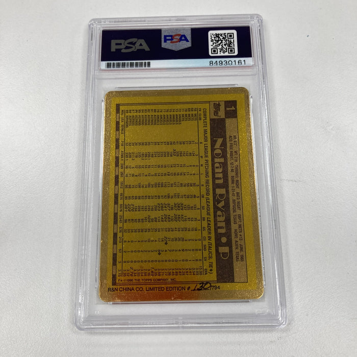 1990 Topps Nolan Ryan RC Signed Autographed Porcelain Baseball Card PSA DNA
