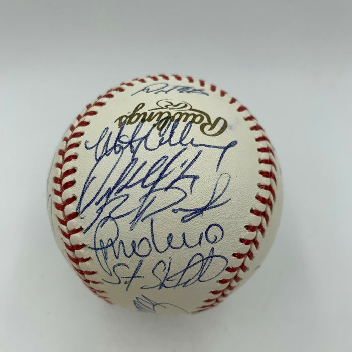 2002 Anaheim Angels World Series Champs Team Signed W.S. Baseball With JSA COA