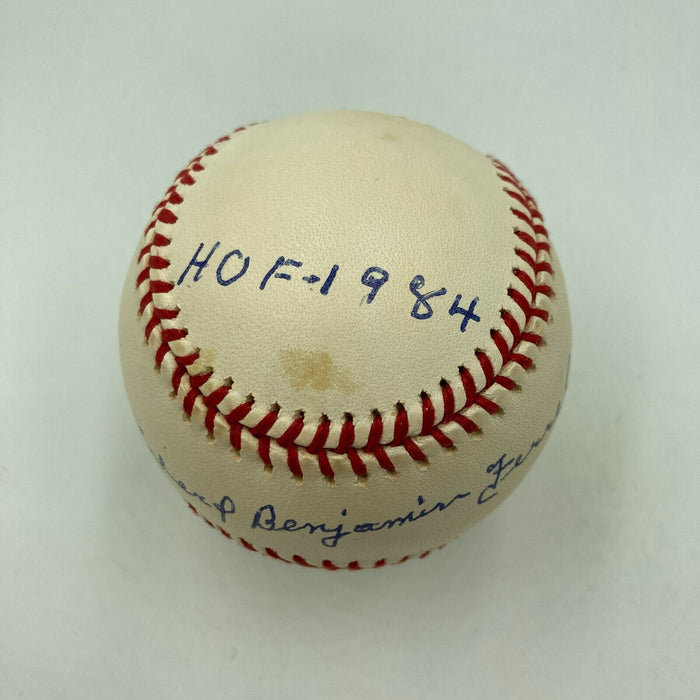 Rick Ferrell Full Name HOF 1984 Signed Inscribed American League Baseball JSA