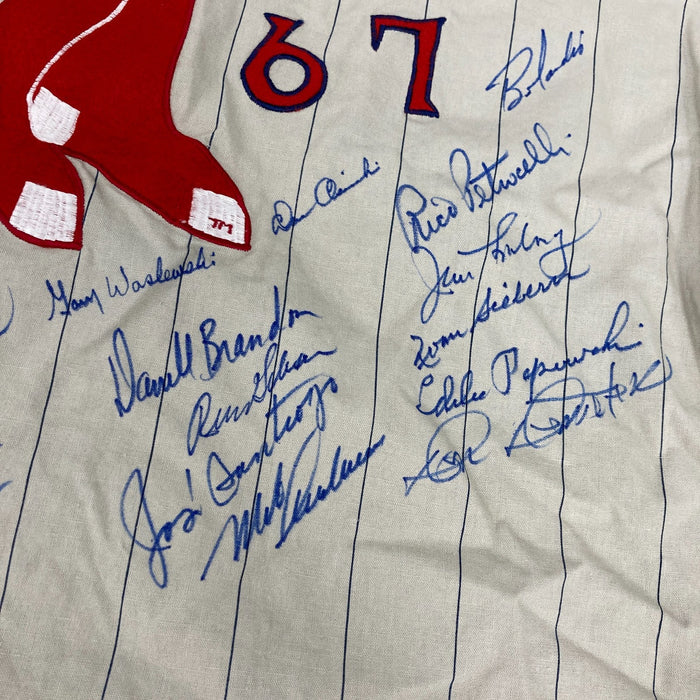 1967 Boston Red Sox AL Champs Team Signed Jersey Carl Yastrzemski 26 Sigs JSA