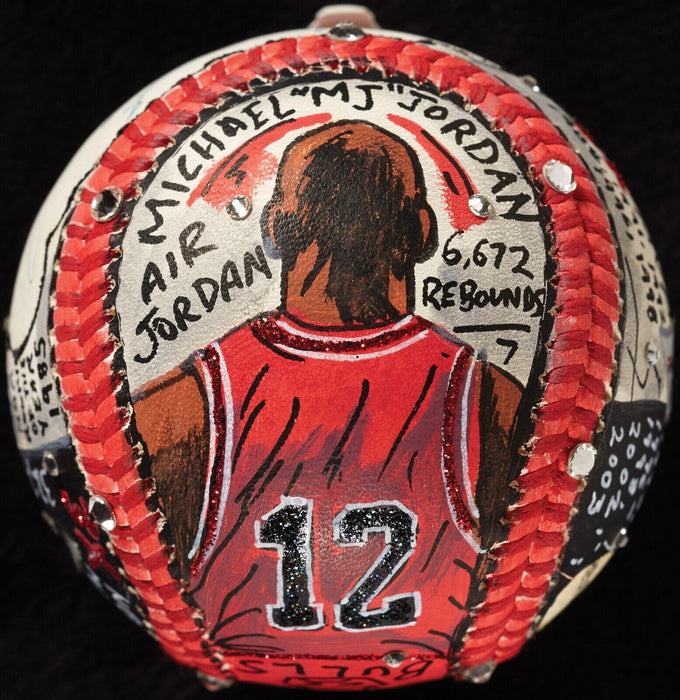 Michael Jordan Signed Charles Fazzino Hand Painted Pop Art Baseball UDA Beckett