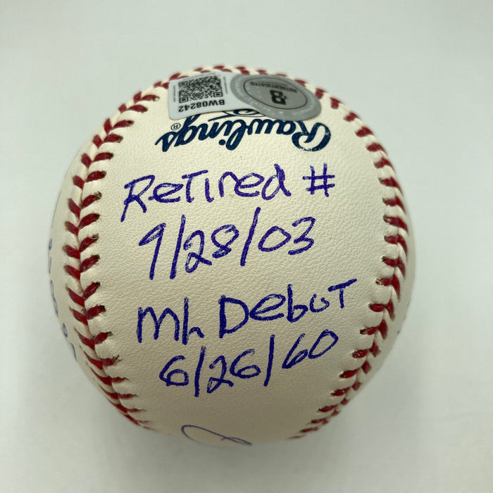 Ron Santo Signed Heavily Inscribed STAT MLB Baseball Beckett Certified