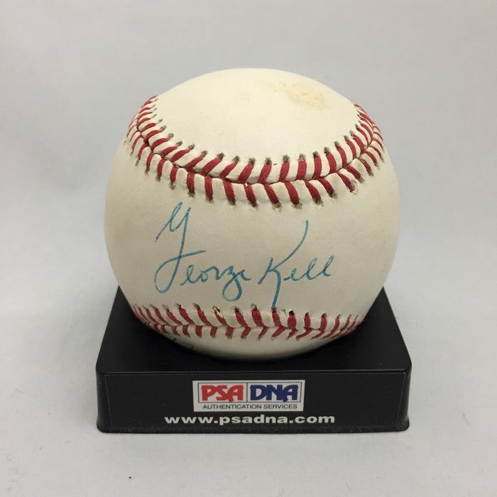 George Kell Signed Heavily Inscribed Stat Baseball PSA DNA COA