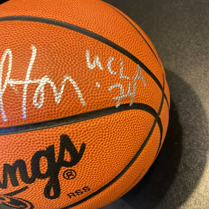 John Wooden UCLA & Bill Walton Signed Official NCAA Basketball PSA DNA Sticker