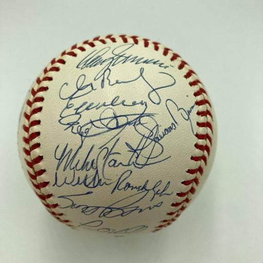 2001 New York Yankees Champs Team Signed Baseball Derek Jeter Mariano Rivera JSA