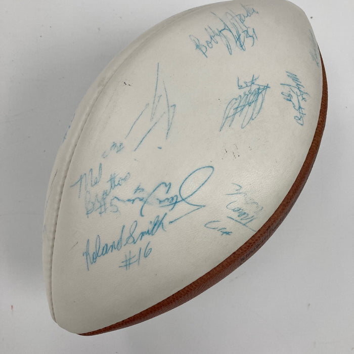 1987 Miami Hurricanes NCAA National Champions Team Signed Football JSA COA