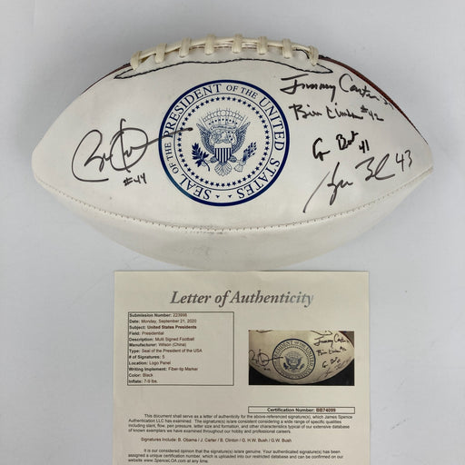 President Barack Obama Bill Clinton George Bush Jimmy Carter Signed Football JSA