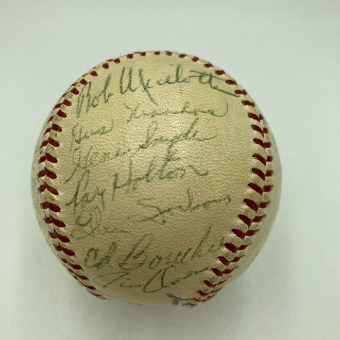 Satchel Paige Sweet Spot 1956 Miami Marlins Team Signed Baseball Beckett COA