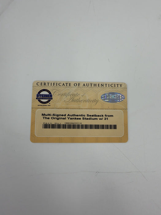 New York Yankees Legends Signed Seatback 36 Sigs Derek Jeter Mariano Rivera JSA