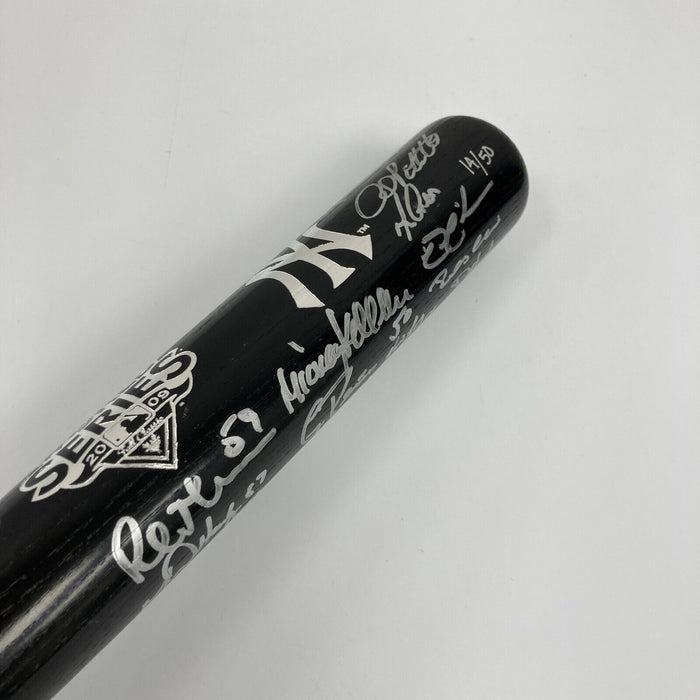2009 New York Yankees World Series Champs Team Signed Bat #14/50 JSA COA