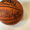 Wilt Chamberlain Kareem Abdul-Jabbar Dr J. Magic Johnson Signed Basketball BAS