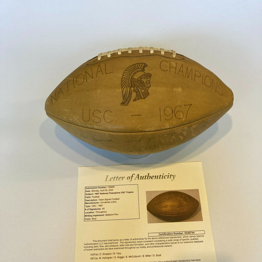 1967 USC Trojans NCAA National Champions Team Signed Football OJ Simpson JSA COA