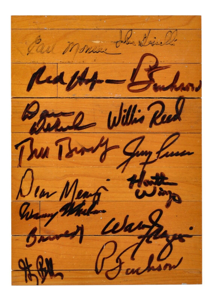 1972-73 New York Knicks NBA Champs Team Signed Game Used Floor Board PSA DNA COA