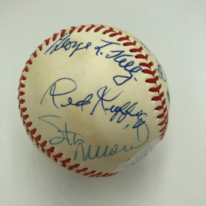 1970's HOF Multi Signed Baseball George Kelly Red Ruffing Stan Musial JSA