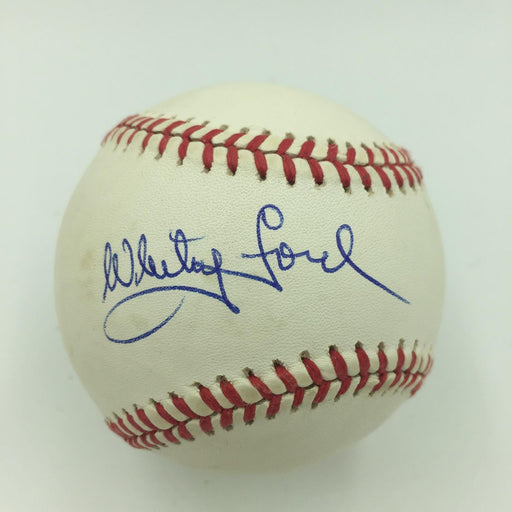 Nice Whitey Ford Signed Official American League Baseball JSA Sticker