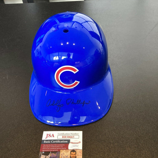 Adolfo Phillips Signed Full Size Chicago Cubs Baseball Helmet 1969 Cubs JSA COA