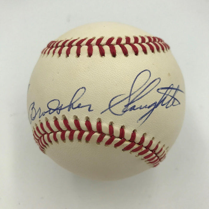 Enos Bradsher Slaughter Full Name Signed Autographed Baseball With JSA COA