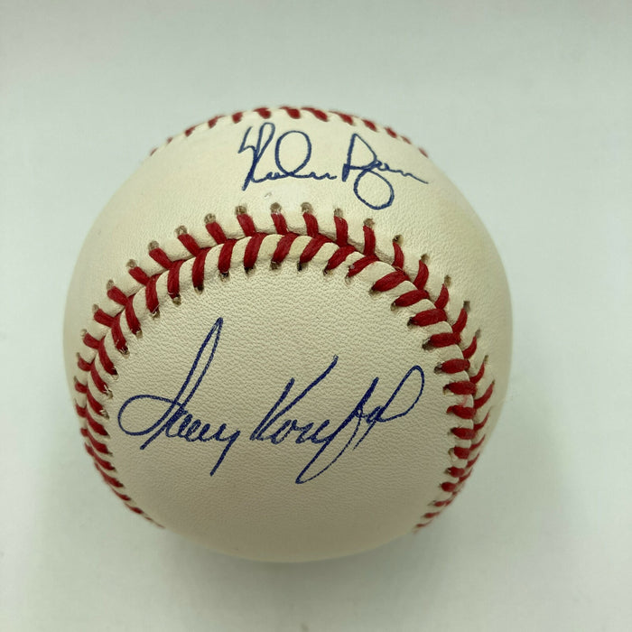 Beautiful Sandy Koufax & Nolan Ryan Signed National League Baseball JSA COA