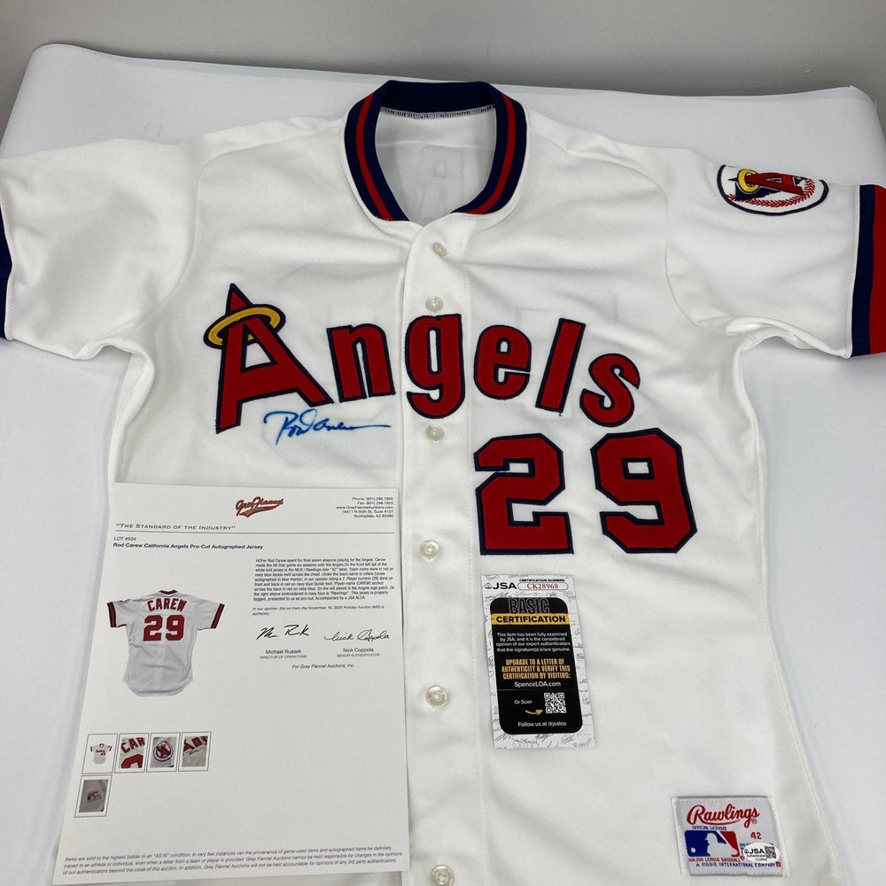 Rod  Jersey Signed Rawlings California Angels Pro Cut Game Jersey JSA COA