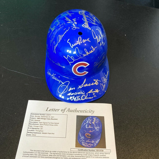Rare 1969 Chicago Cubs Team Signed Helmet 30 Sigs With Ernie Banks JSA COA