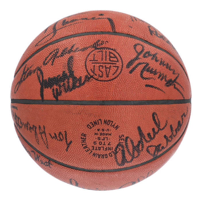 1976–77 Los Angeles Lakers Team Signed Playoffs Game Used Basketball JSA & MEARS