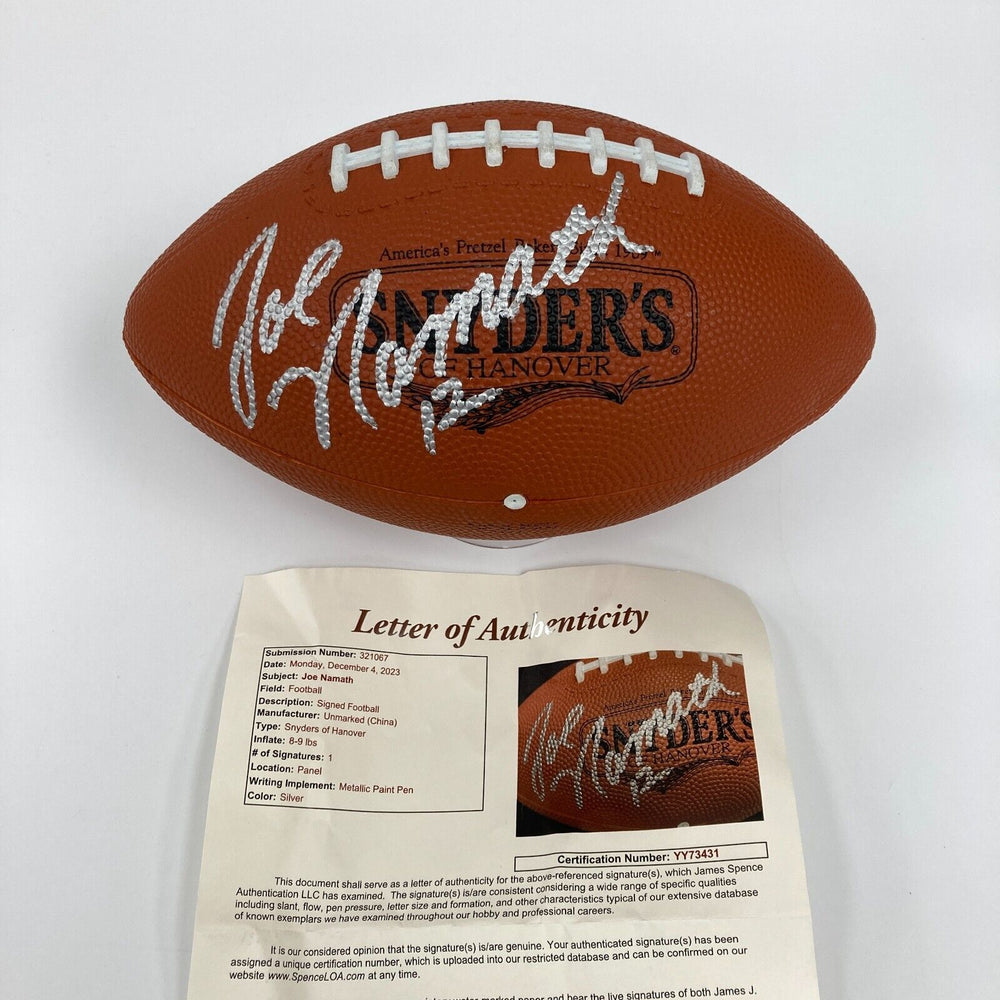 Joe Namath #12 Signed Autographed Football JSA COA
