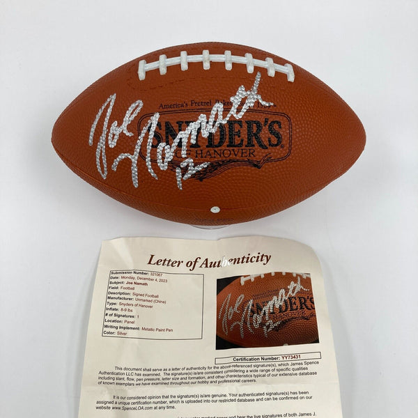 Joe Namath #12 Signed Autographed Football JSA COA